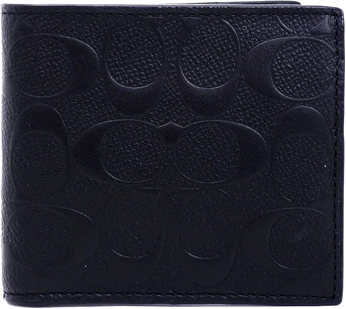 コーチ メンズ 二つ折り財布 レザー 小銭入れ付 シグネチャー blk アウトレット品 並行輸入品 Coach コーチ 財布 Amazon