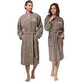 AW BRIDAL 2Pcs His and Hers Robes, Mr and Mrs Matching Bathrobe for Couples | Long Cotton Terry Cloth Robe for Men and Women Monogramed, Couple Gifts for Engagement, Wedding, Bridal Shower, Anniversary