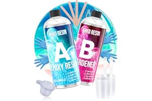 KHKD RESIN Crystal Clear Epoxy Resin Kit, 64OZ Art Epoxy Kit -No Yellowing & Bubbles Resina Epoxica for Beginners, Self-Leveling Food Safe Resin for DIY Crafts, Painting, Jewelry, Coating, Bar