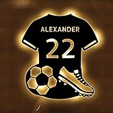 Personalized Soccer Jersey Neon Sign, Soccer Led Neon Signs for Wall Decor, USB Powered with Dimmable Switch LED Neon Signs for Bedroom Sports Decor Party Bar Christmas Birthday Gift