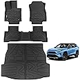 PARTZER Floor Mats Fit for Toyota Rav4 2019-2025 (Include Hybrid) All Weather TPE Custom Fit Front & 2nd &Trunk Mat Floor Liners - 4 PCS