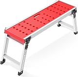 KINGRACK Folding Work Platform Aluminium Step Ladder with 150 kg Load view 8