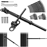 BLIKA 10 Pair 1/8" Black Cable Railing Kit Swage Toggle Turnbuckle Hardware, Adjustable Angle T316 Stainless Steel Cable Railing Kits for 2"x2", 4"x4" Wood Posts, Black Deck Railing Kit for Stairs