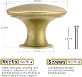 TsunNee 12Pcs Vintage Cabinet Knobs 30mm Round Antique Brass Drawer Handles view 2