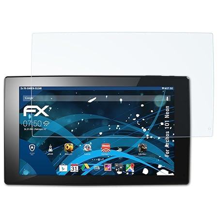 atFolix Schutzfolie kompatibel mit Archos 101 Neon Panzerfolie, ultraklare und stoßdämpfende FX Folie (2X)