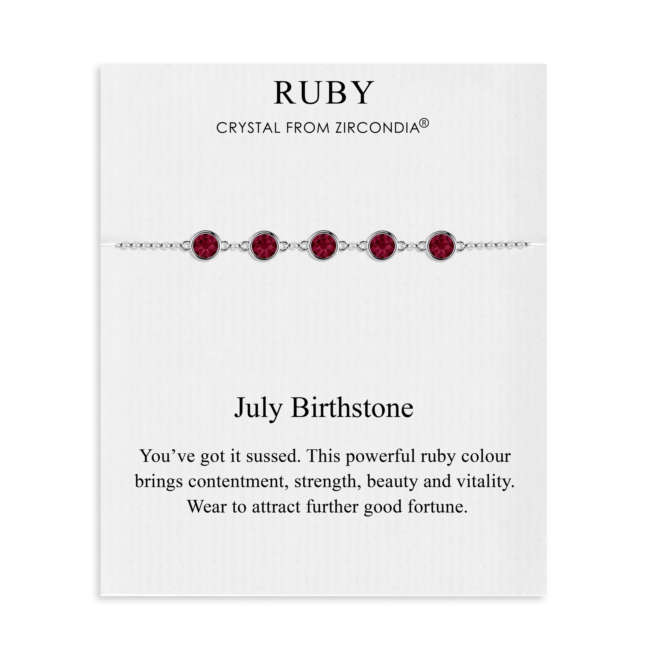 Philip Jones July Birthstone Bracelet Created with Ruby Zircondia® Crystals