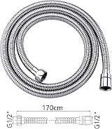 Ibergrif 1.7m Shower Hose Stainless Steel Twist Kink Leakproof Universal G1/2 view 2