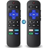 2Pcs Replacement Remote Control Compatible for Roku TV, Universal Remote Fit for Hisense/Onn/TCL/Sharp/Element/Philips/Hitachi/JVC/RCA/Insignia/Sanyo/LG RokuSeries Smart TVs (Not for RokuStick &amp; Box)