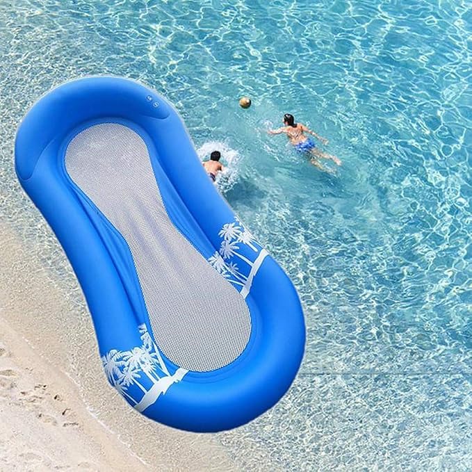 Aufblasbare Pool Hängematte 110x69 Cm Mit Netz - Schwimmbett & Lounge Für Sommer-Spaß