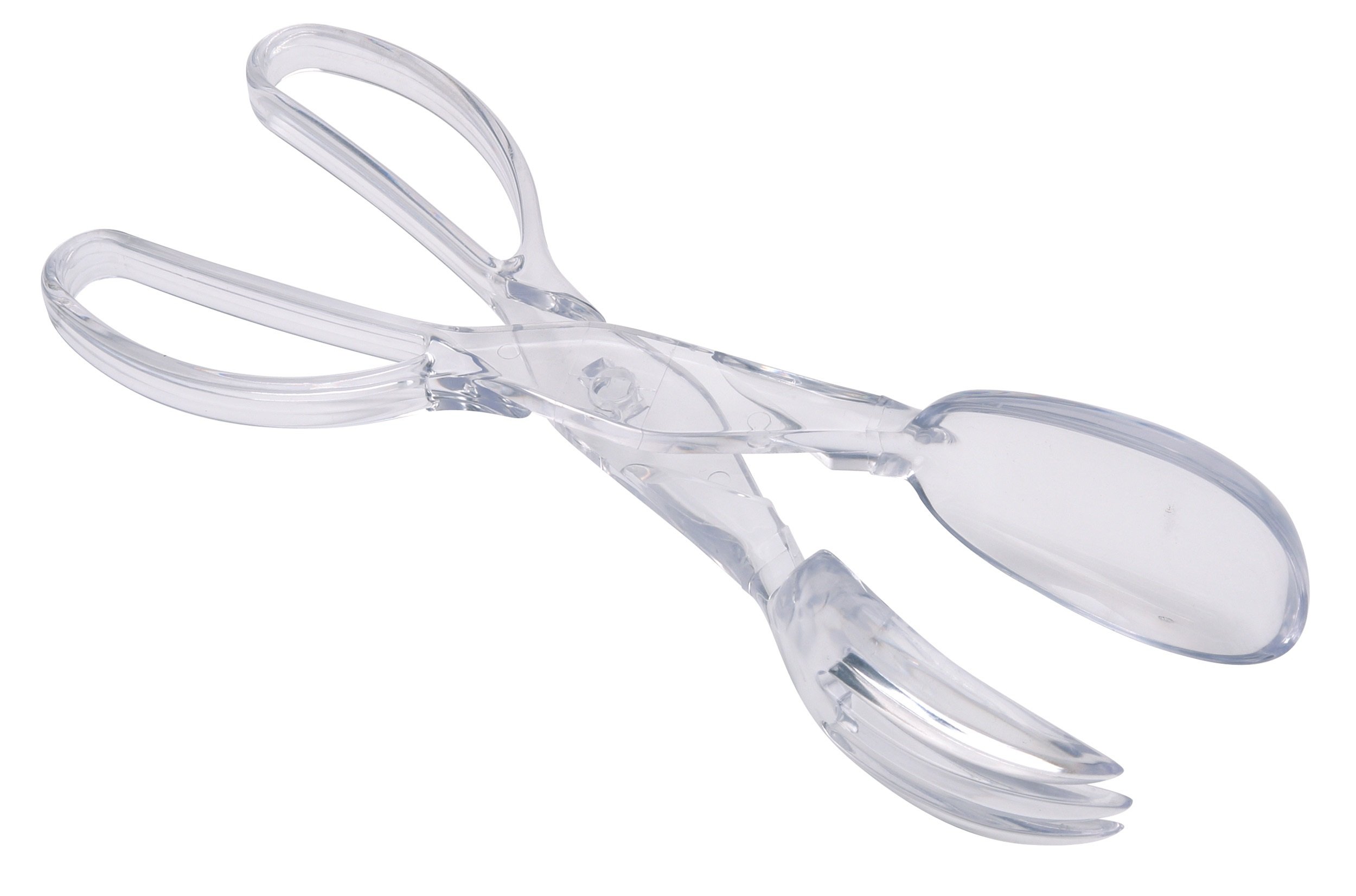 KitchenCraft Acrylic Salad Server Scissor Tongs, Transparent, 29 cm (11.5")