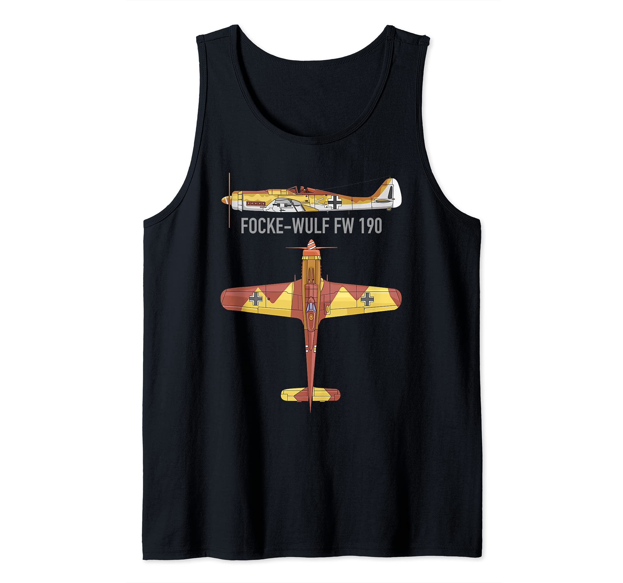 Focke-Wulf Fw 190 German WW2 Fighter Aircraft Plane Diagram Tank Top