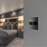 BG Electrical Evolve Double Wall Dimmer Switch 2 Way Black Chrome 200W view 6