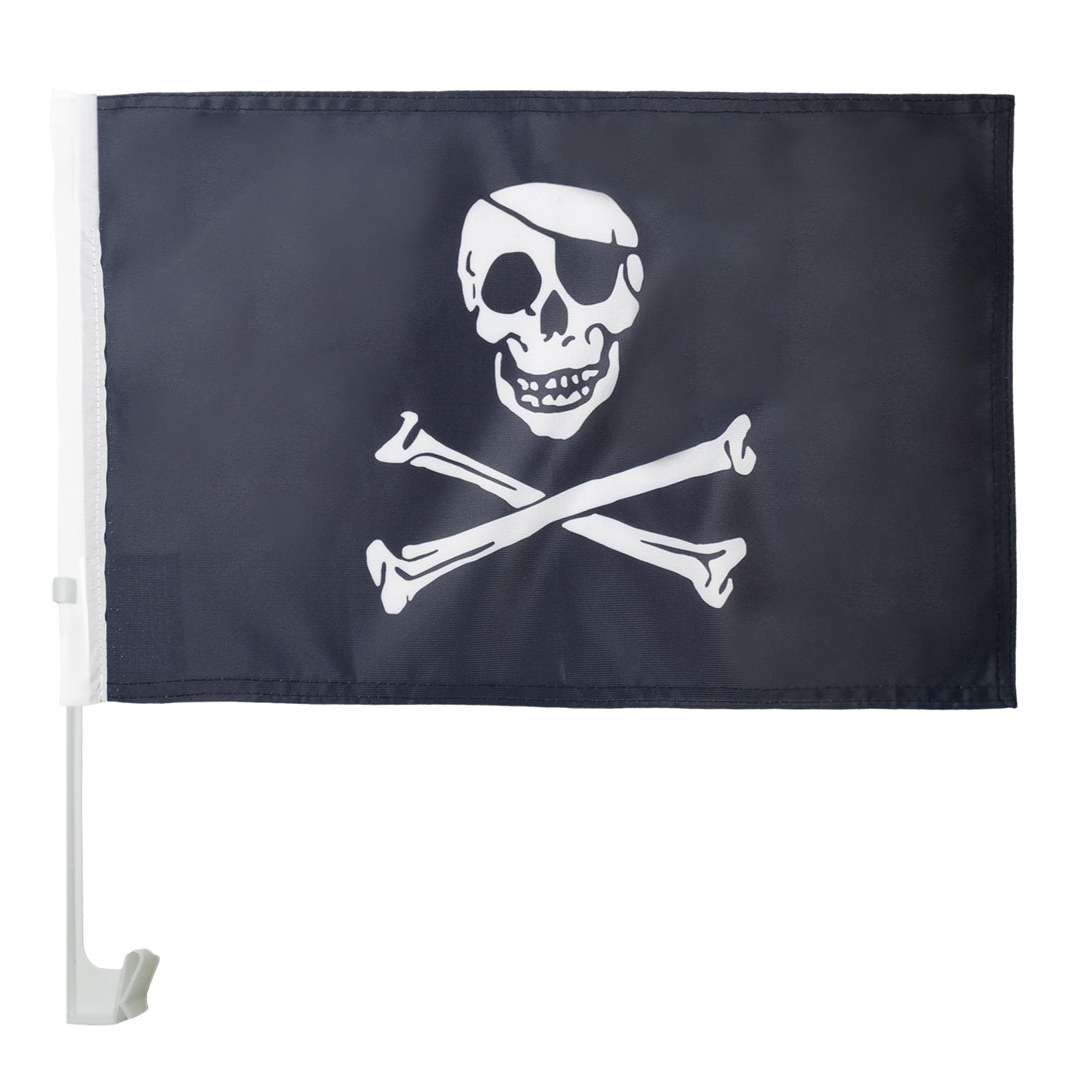 Pirate Regular Car Flag 18'' x 12'' - Pirates Car flags 30 x 45cm - Banner 18x12 INCHES PLASTIC STICK - AZ FLAG