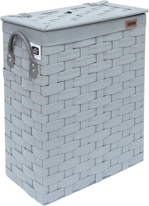 Ehc Slimline Laundry Linen Basket Bin Bathroom Storage Hamper Basket