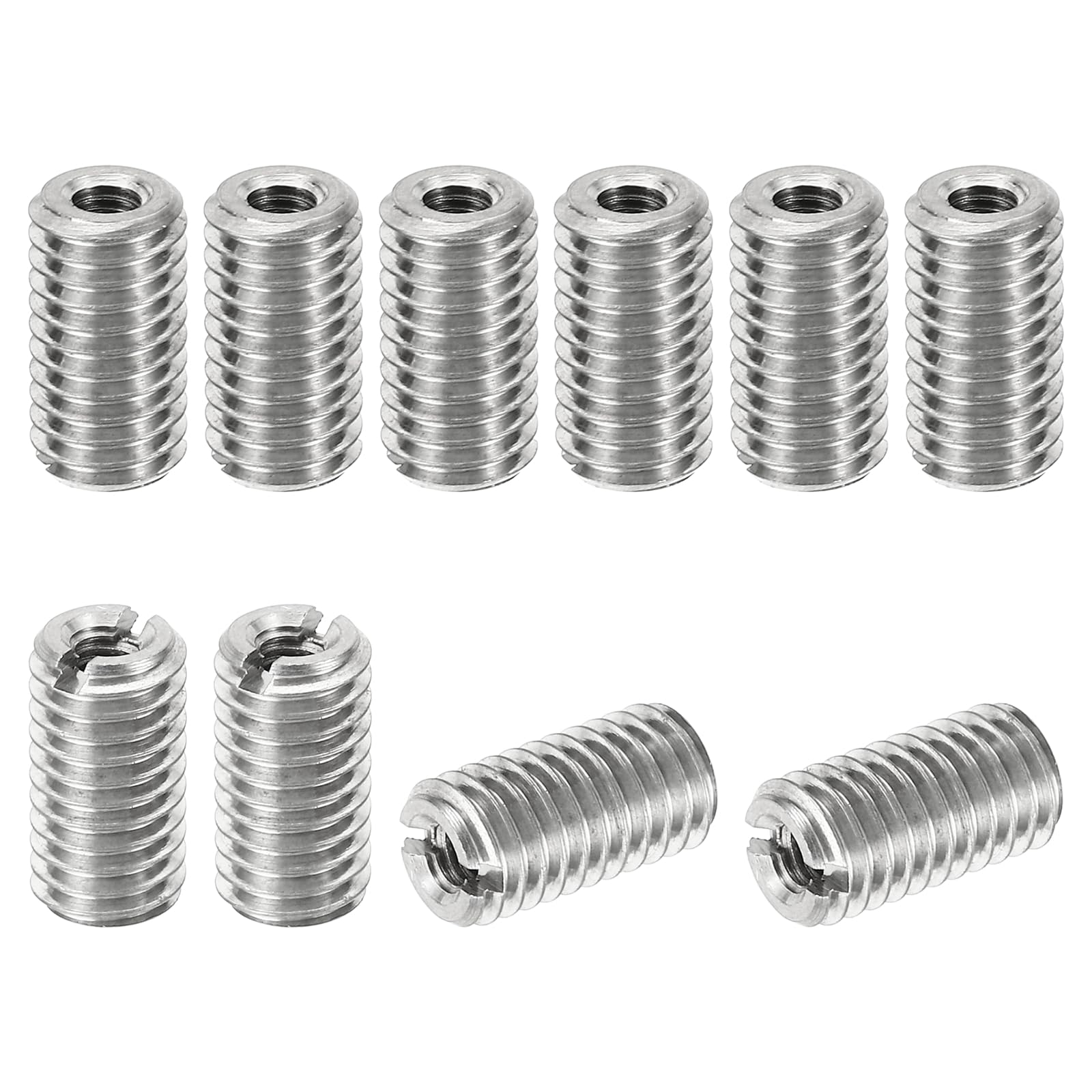 PATIKIL Thread Adapters Sleeve Reducing Nut, 10 Pcs M8*1.25 Male to M4*0.7 Female Repairing Insert Nut Screw Reducer Conversion Stainless Steel Fastener 15mm — image 1