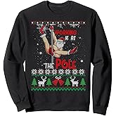 Ugly Xmas Sweater Working It At The Pole Funny Santa Xmas Sweatshirt