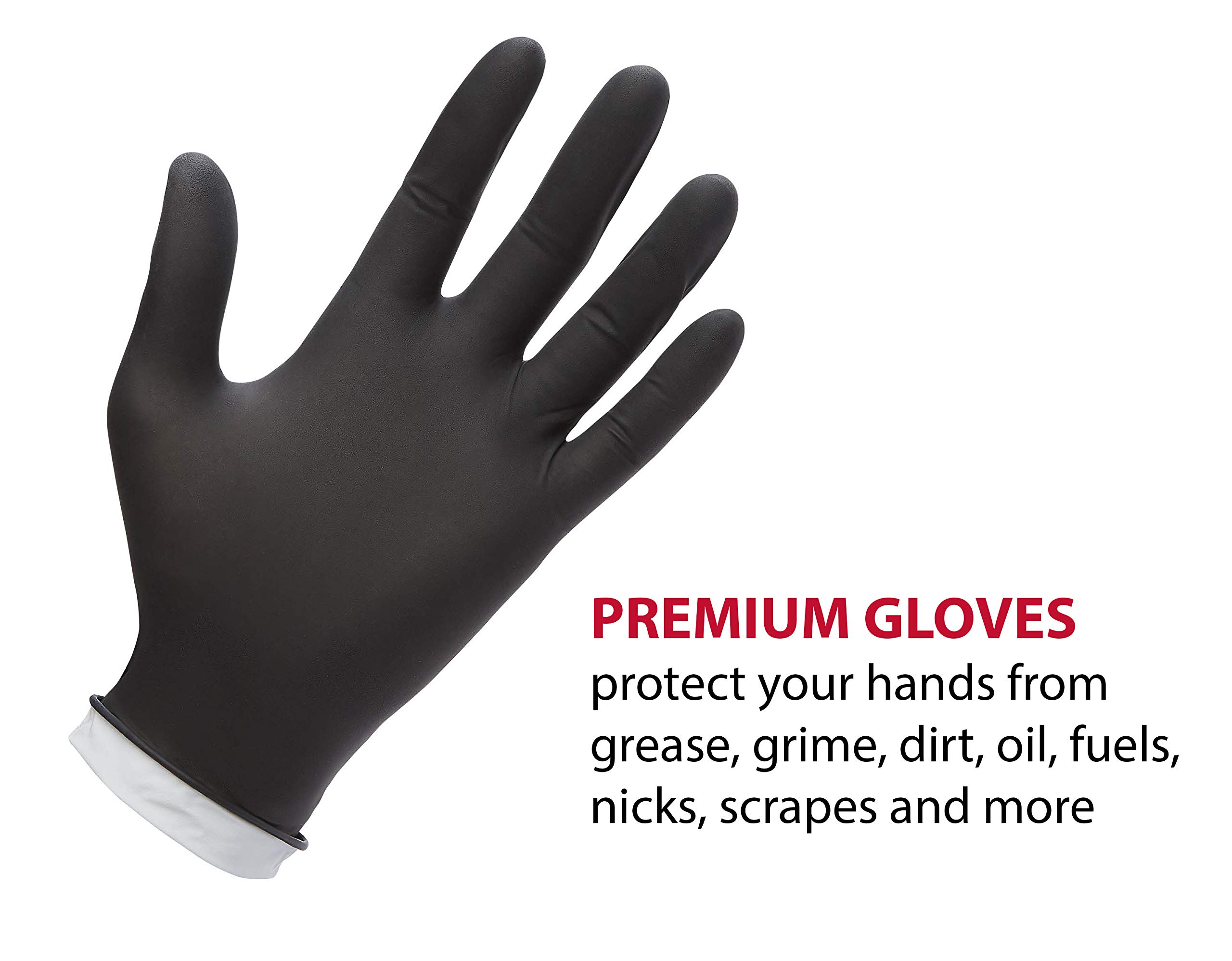 Venom Steel Premium Industrial Black Nitrile Gloves, One Size Fits Most