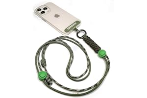 RONGBOER Cell Phone Lanyards For Around The Neck, Wrist Lanyard For Keys,Lanyards For Id Badges,Adjustable Cell Phone Lanyard Crossbody,Neck Phone Holder,Camera Wrist Strap (Jungle Green)