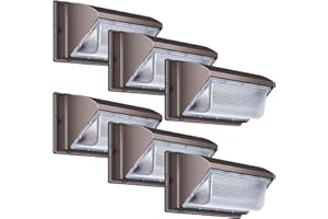 BIRITALO 120W LED Wall Pack Light 13800LM 5000K Wall Pack Commercial and Industrial Waterproof IP65 Outdoor LED Security Flood Light for Garage Buildings Warehouses Yard 6 Pack