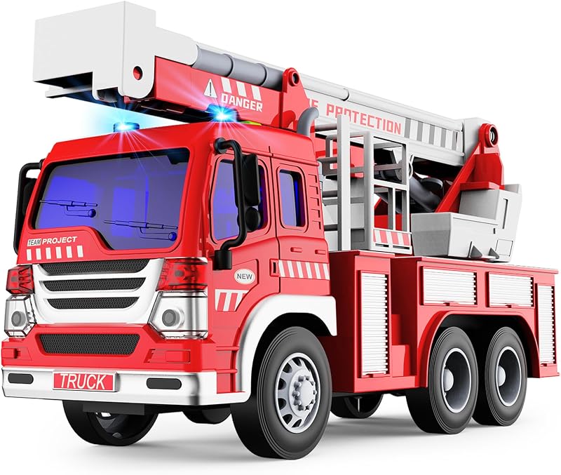 GizmoVine Fire Engine Toy Large Fire Truck with Lights Sounds Rescue Ladder