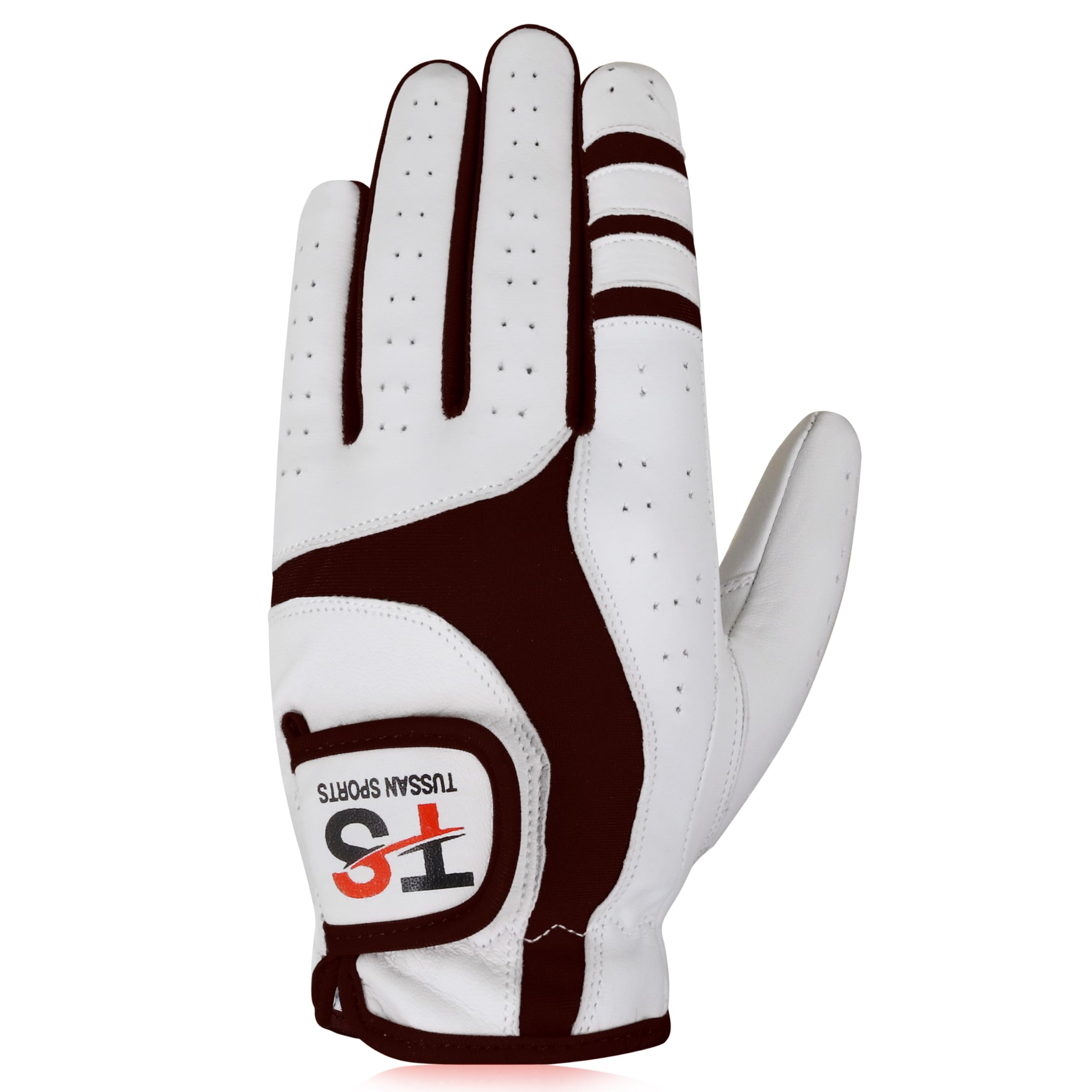 Tussan Sports Golf Glove Men's Durable Premium Leather Left Hand Right All Weather Grip Golfer Gloves Non Slip Flexible Golfing (Black Edition, XL, Left)