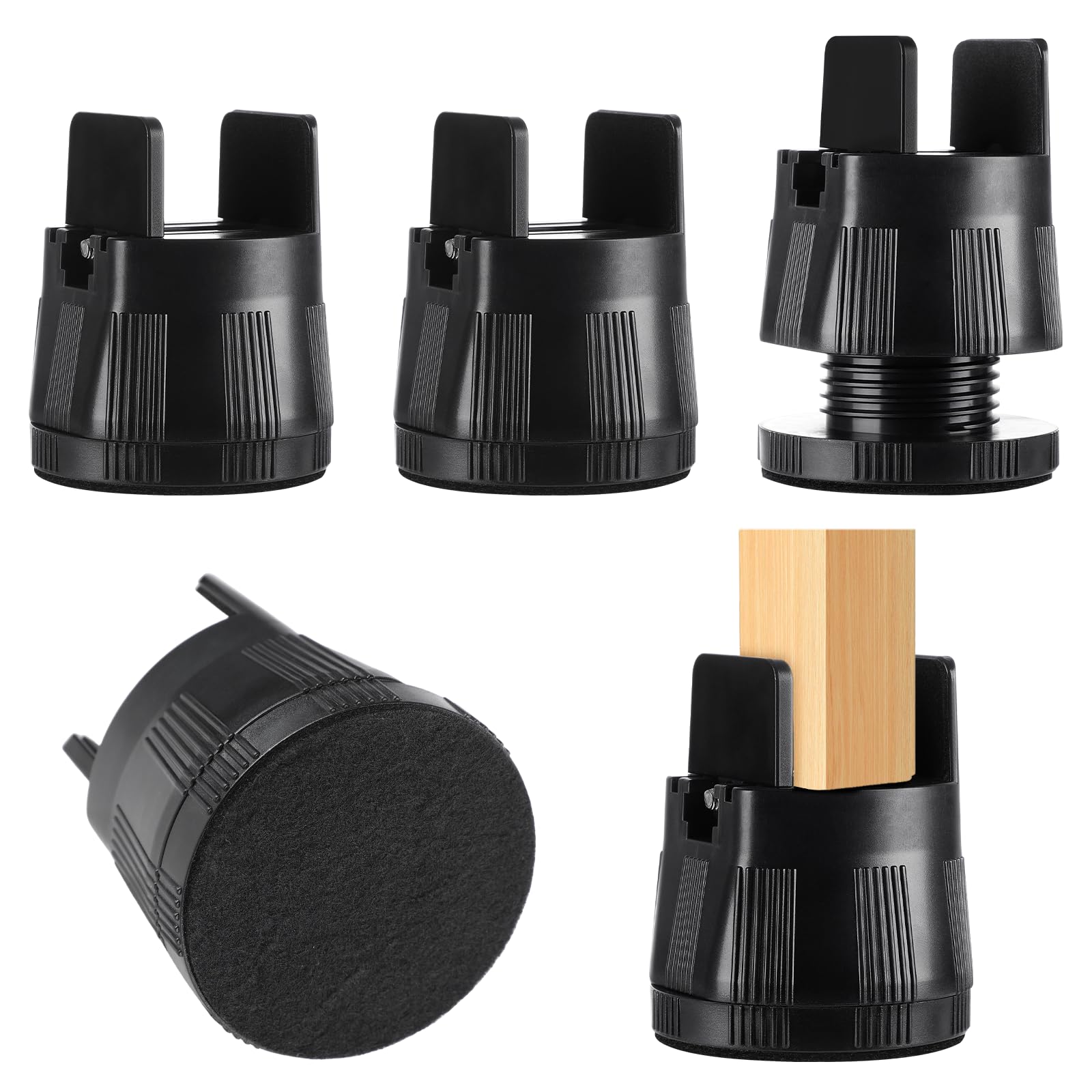 SEISSO Heavy Duty Bed Risers, Adjustable Furniture Risers Lift Height 2 ...