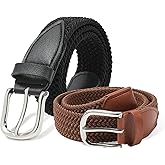 AWAYTR Kids Elastic Braided Belt - Pin Buckle Stretch Golf Baseball Belts for Boys and Girls Aged 4-12 Years