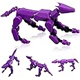 (Assembly Completed) Titan13 Action Figure Set, Robot Dog Action Figure 3D Printed robo Dog, Multi-Joint Movable Robot Dog, Dummy Dog Gift for Collectors Desktop Decorations(Purple)