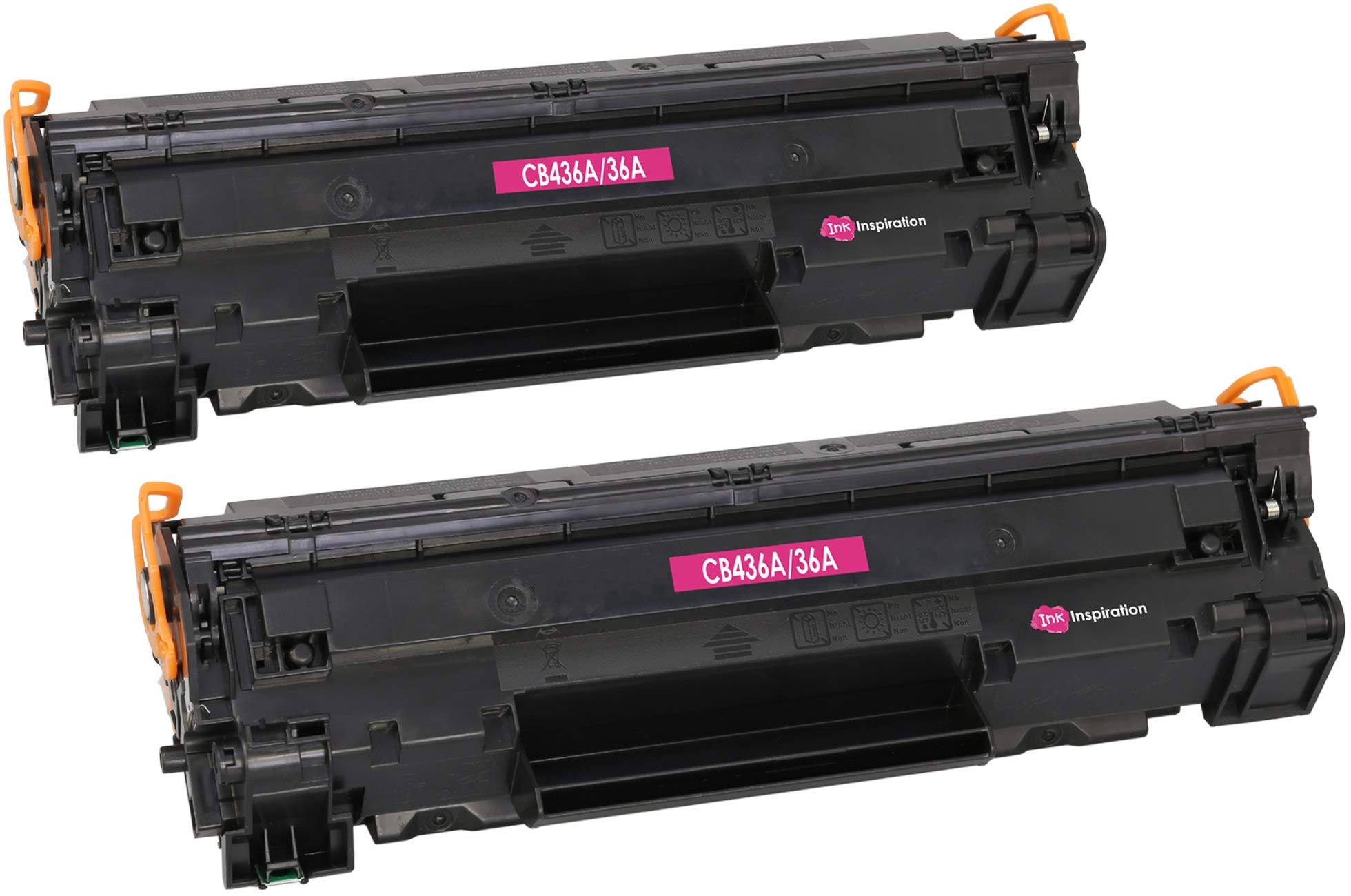 2 INK INSPIRATION® Compatible Laser Toner Cartridges Replacement for HP CB436A 36A LaserJet P1505 P1505n P1506 M1120 MFP M1120n MFP M1520 M1522n MFP M1522nf MFP Canon i-SENSYS LBP-3250 | 2,000 Pages