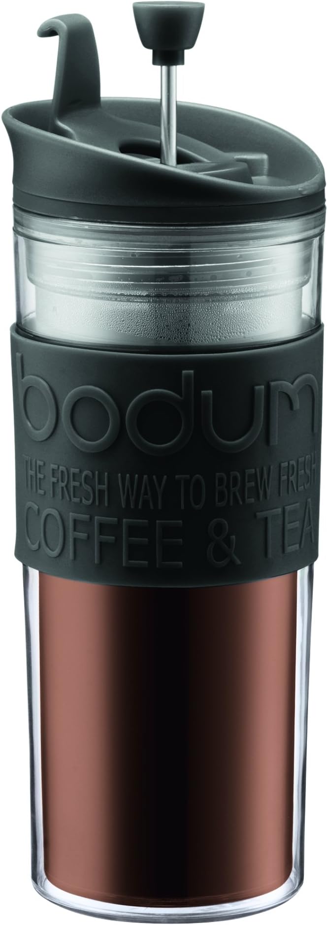 Bodum 11100-01BUS Tea and Coffee Press Travel Mug 15 oz Black BPA-Free