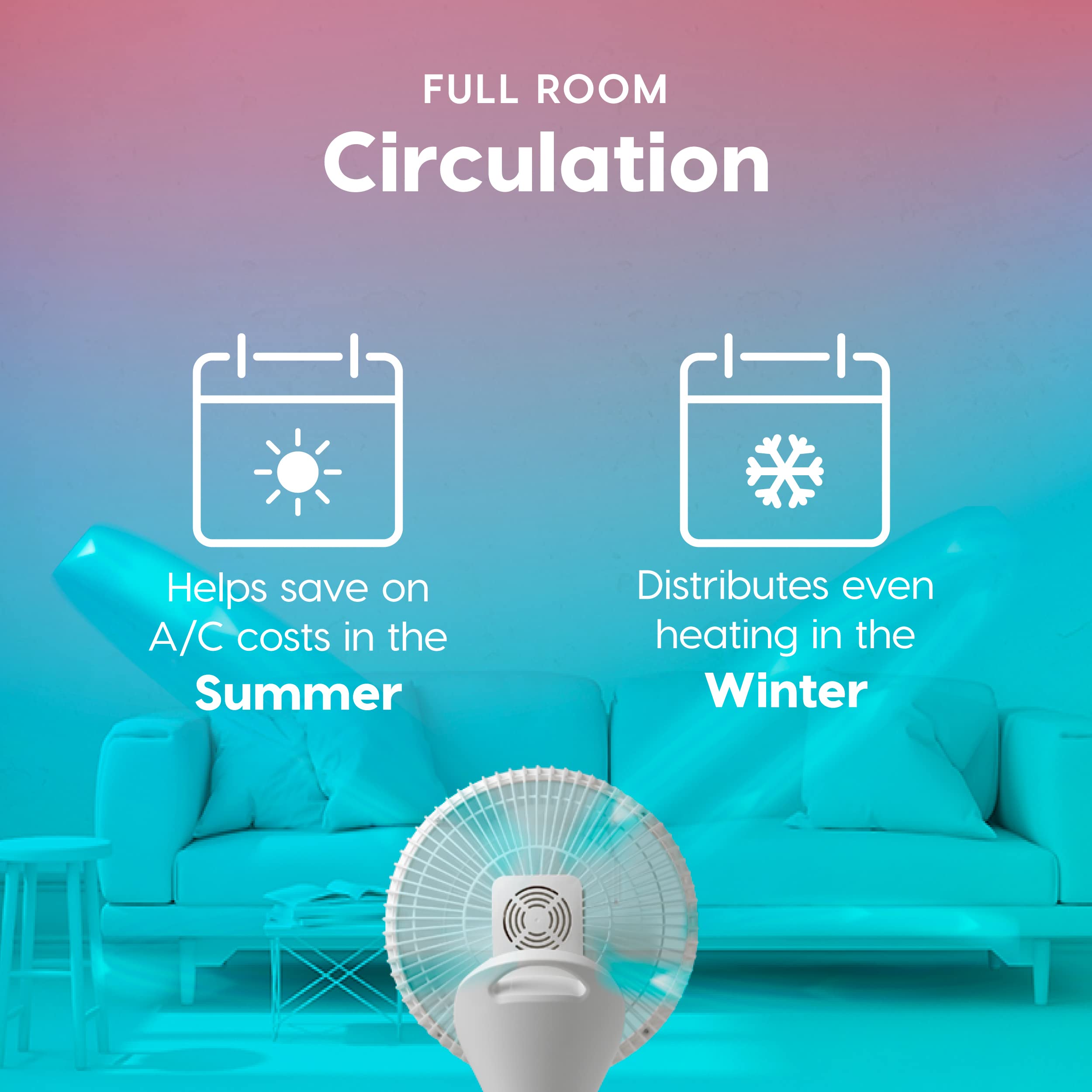 IRIS USA WOOZOO Air Circulator Pedestal Fan with Remote, 360° Oscillation, 12 Speeds, Quiet Motor, 8h Timer, Touch Panel, Height Adjustable, Office, Dorm, Bedroom Fan, White/Gray