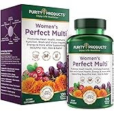 Purity Products Women’s Perfect Multi Balanced Multivitamin - Supports Urinary Tract Health, Immune, Bone + Muscle, Hair, Skin, Nails, an Elite Probiotic for Digestive Health + More - 120 Tablets