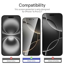 NEW'C 3 Pack Privacy Screen Protector for iPhone 16