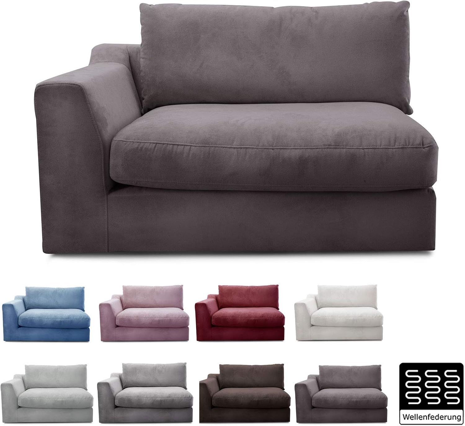 CAVADORE SofaModul "Fiona"mit Armteil links / individuell kombinierbar