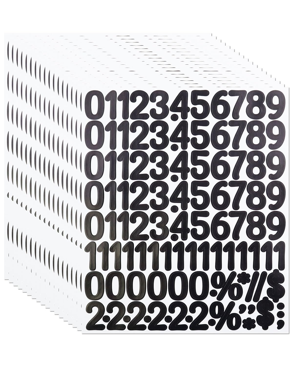 Photo 1 of 1 Inch Number Sticker, Black Self Adhesive Vinyl Number Sticker Decals for Marking, Labeling, Classifying and Sign, 18 Sheets(1944 Pieces)
