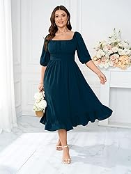 Women's Plus Size Maxi Dress Summer Half Lantern