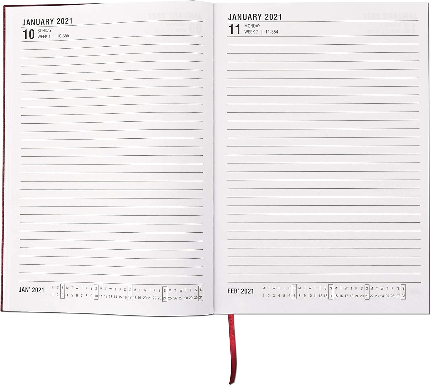 2026 Diary A4 One Day to Page Hardback Cover & Ribbon Marker, Year Planner for Business Office, Home, Traveling, Organization - Image 3