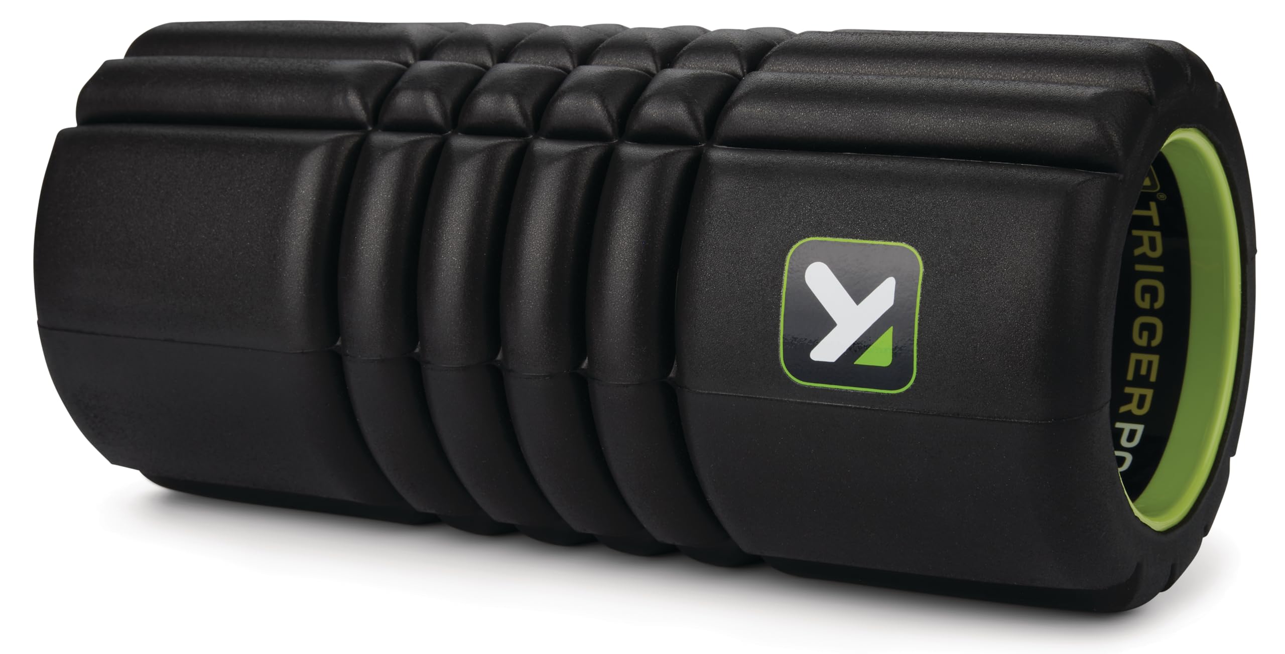 TriggerPoint Grid Travel Hollow Core Foam Roller - Increase Circulation and Improve Mobility,Patented Grid Pattern for Muscle Recovery,Portable, Durable, Sweat Resistant,25cm x 11cm,Black/Lime