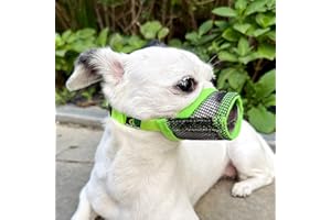 MOIILAVIN Dog Muzzle,Soft Mesh Muzzle for Barking Grooming Biting Chewing for Small Medium Breeds, Barkless Mesh Muzzle Stop Puppy Eating Poop&Rocks XXS XS S (Lemon, XS)