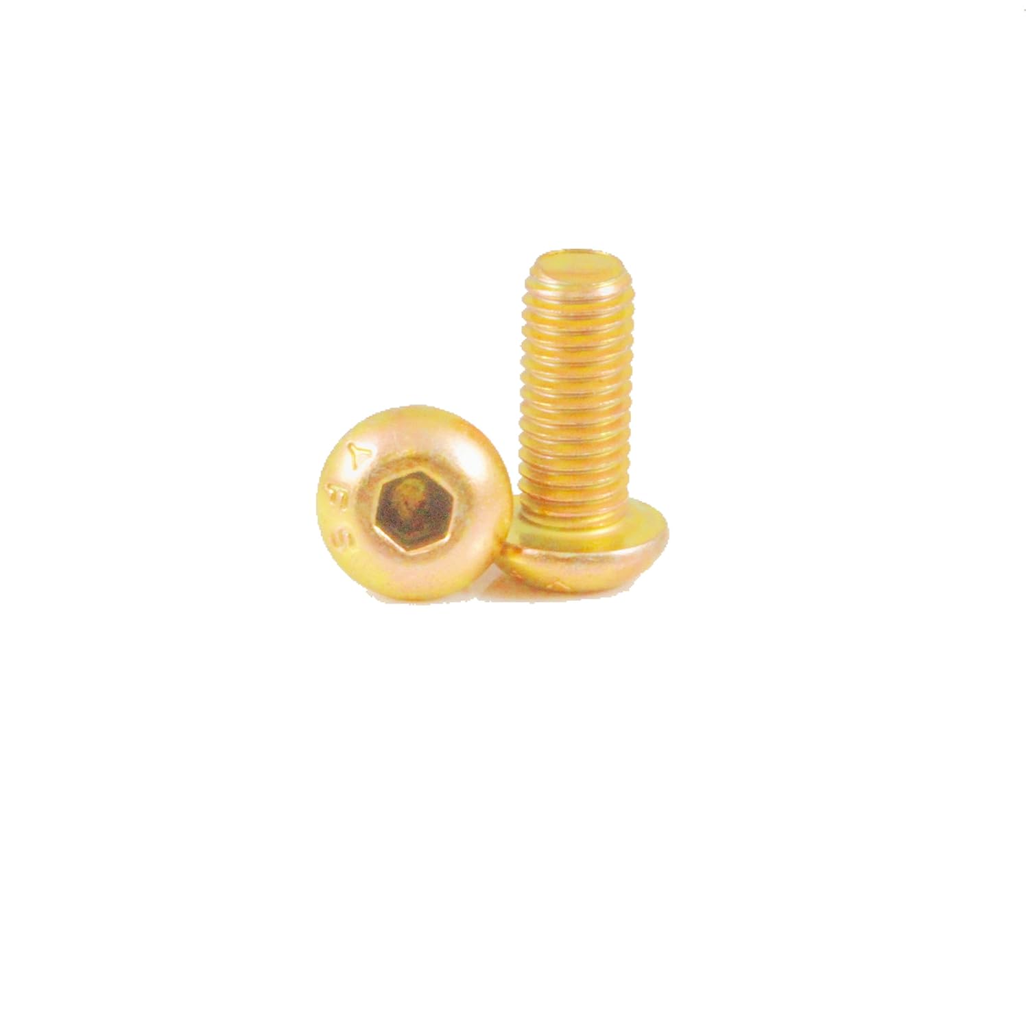 1/4"28x5/8" Cadmium Plated Button Head Cap Screw, Material Alloy