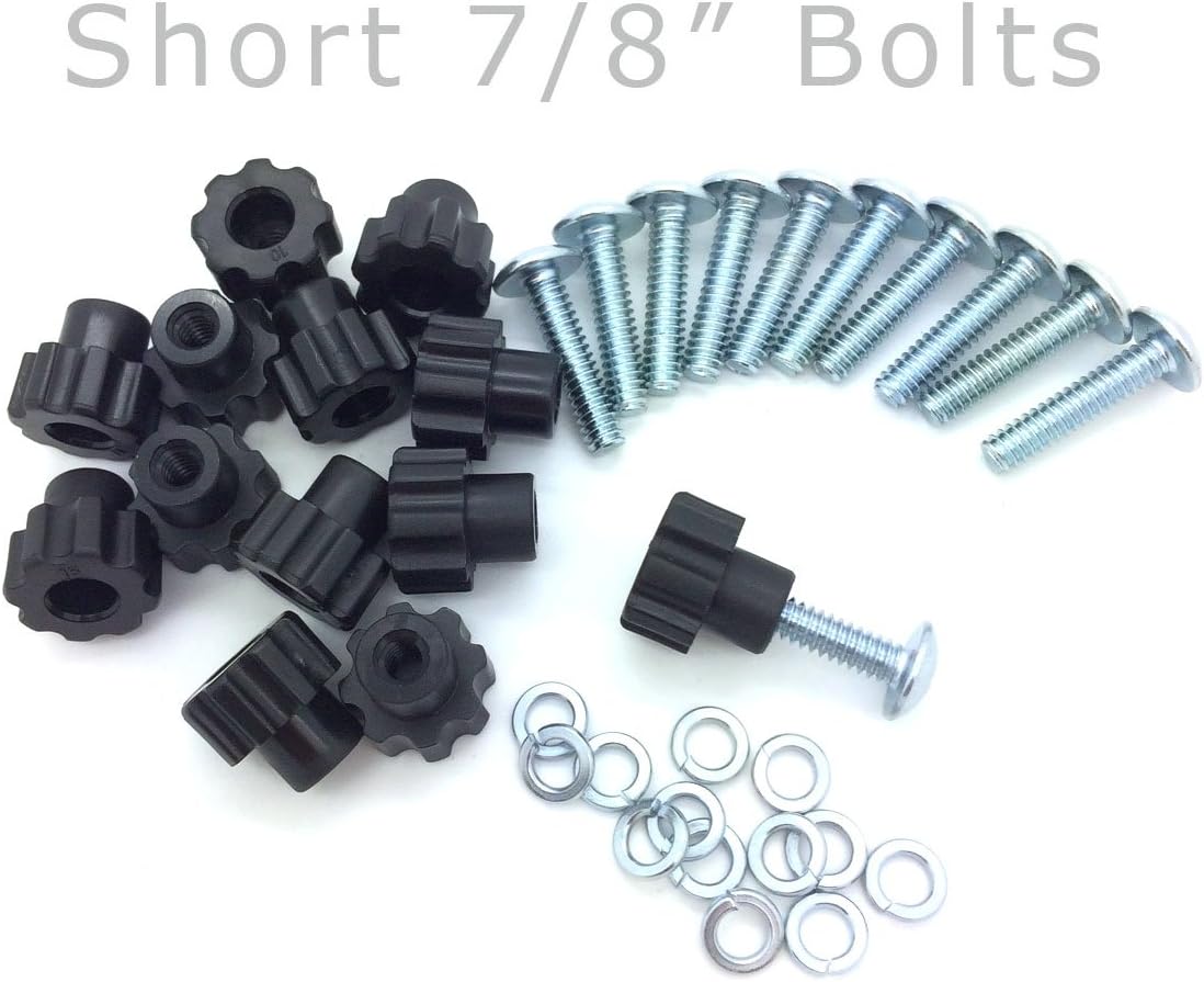 Pet Carrier Bolt Fasteners Black Nylon Nuts (12 Pack, 7/