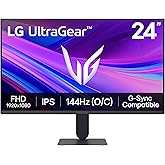 LG 24G411A-B 24-inch Ultragear Full HD (1920 x 1080) IPS Gaming Monitor, 144Hz (O/C), 1ms MBR, NVIDIA G-Sync Compatible, AMD FreeSync, HDR10, HDMI, DisplayPort, Slim Stand, Black