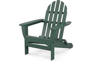 POLYWOOD AD5030GR Classic Folding Adirondack Chair, 38.5" x 31.25" x 33.5", Green