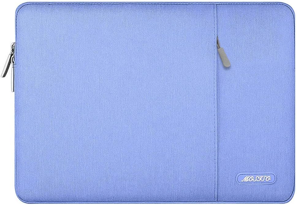 Mosiso Mosiso Polyester Vertical Style Water Repellent Laptop Sleeve Case Bag Cover with Pocket for 13-13.3 Inch MacBook Pro, MacBook Air, Notebook, Serenity Blue