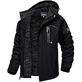 TACVASEN Men's Winter Skiing Jackets Water Resistant Fleece Coats Insulated Thermal Snowboard Jacket Parka Raincoat with Hood