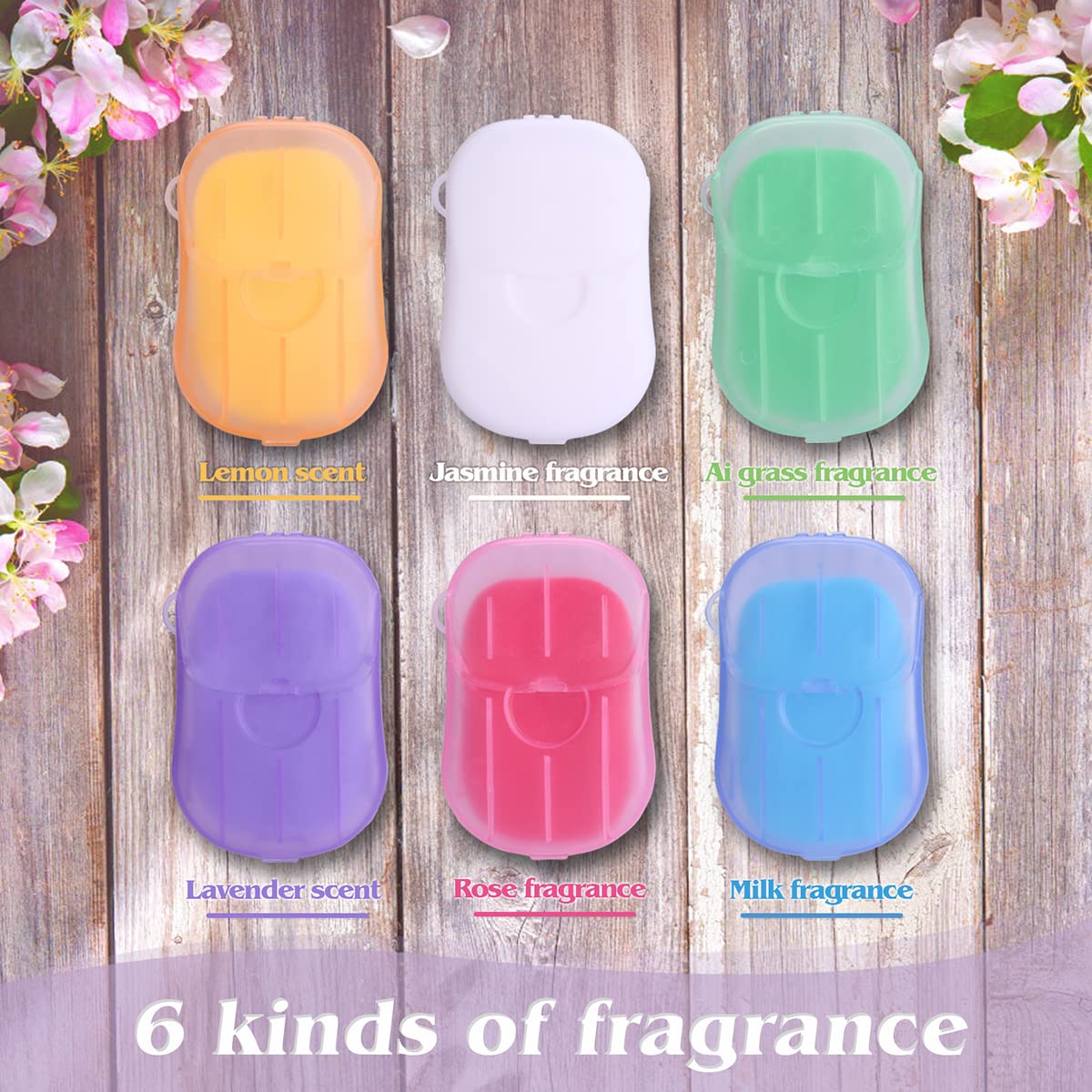 Bamsod 12 Boxes (240 Sheets) Mini Hand Soap Sheets Soap Paper Sheets Portable Disposable Travel Scented Bath Slice Sheet Foaming Paper Soap Confetti Slide Flakes for Travel and Outdoor