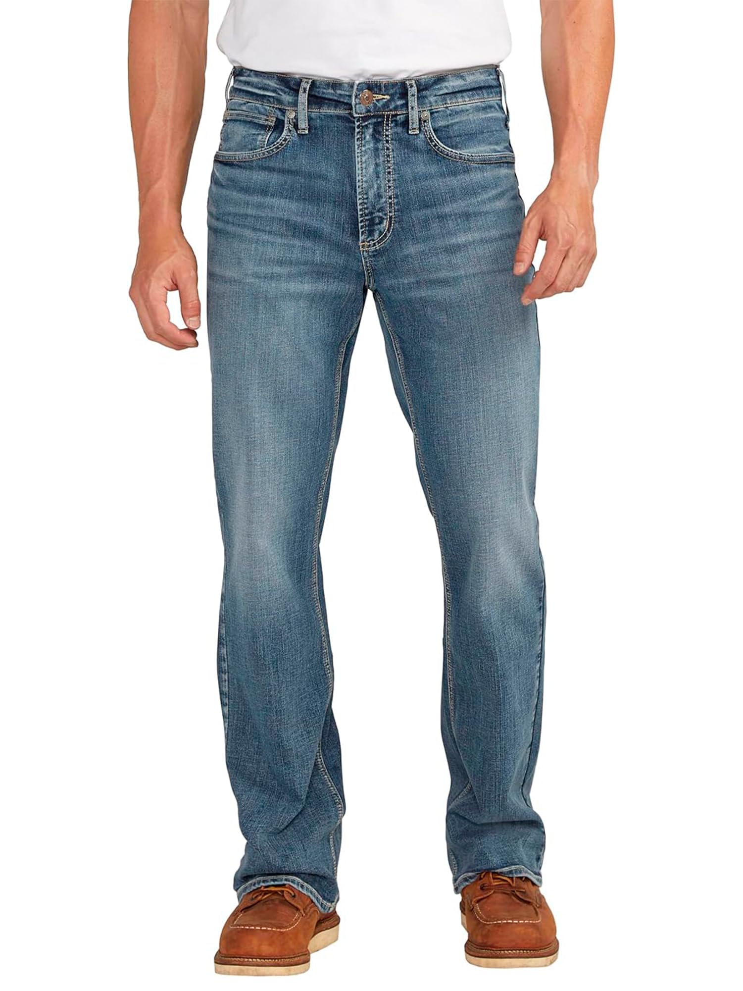 Silver Jeans Co. Men’s Craig Classic Fit Bootcut Jeans, Dark Wash SDK388