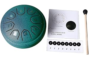 Rain Chime Drum - Rain Drum for Outside Garden - 4.5 Inch 8 Tone C Key Steel Tongue Drum,Chakra Drum, Waterproof Musical Rain