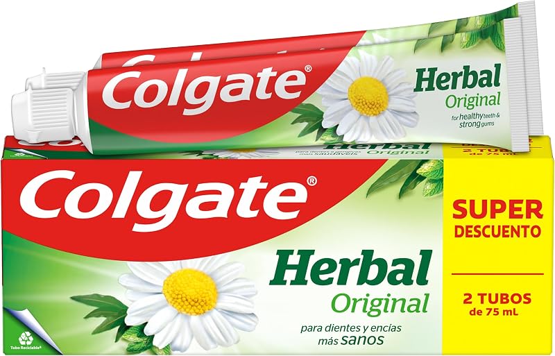 Herbal, Pasta de Dientes con Hierbas Naturales, Pack 2x75 ml