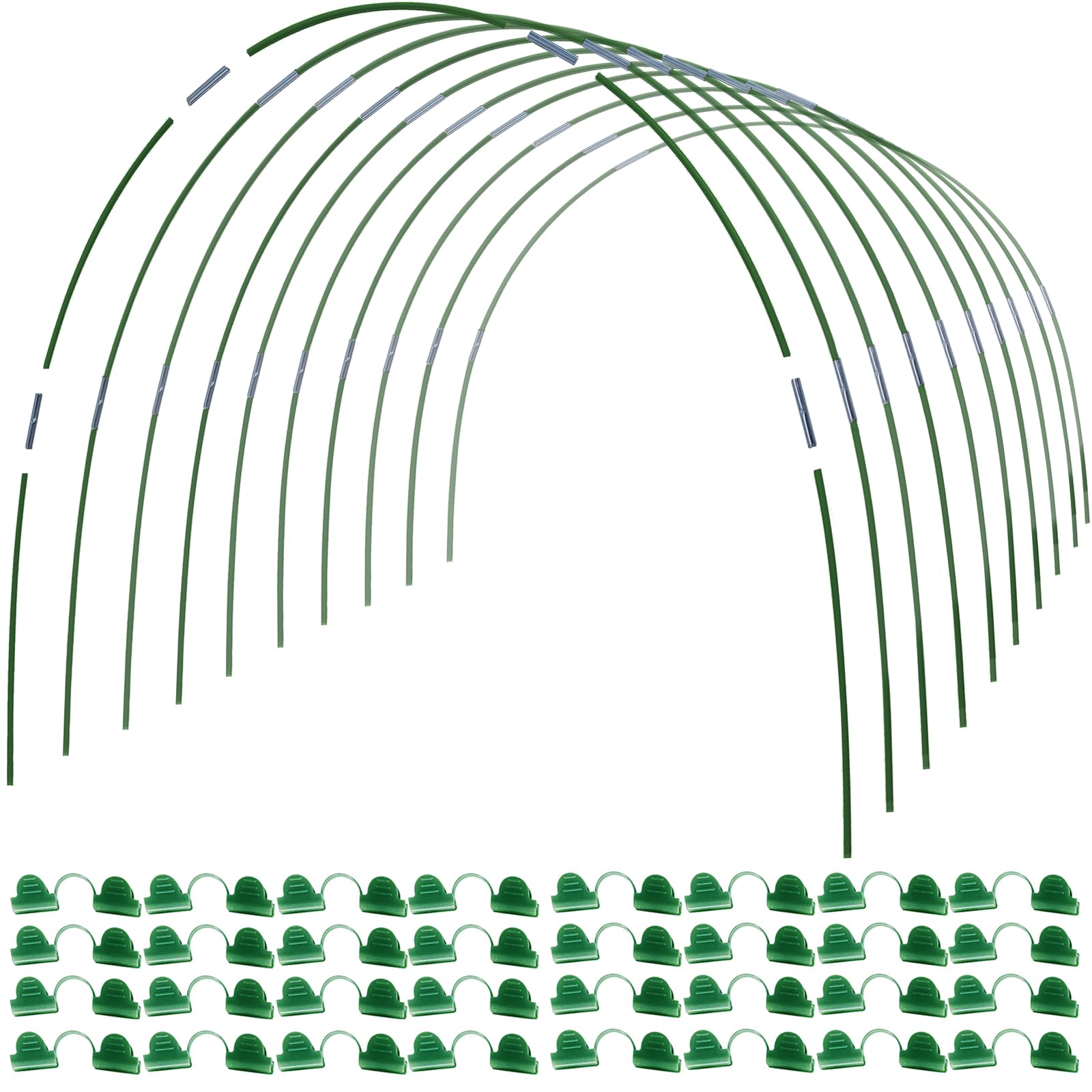 Photo 1 of **HOOPS ONLY** MAXPACE Greenhouse Hoops for DIY 2.7ft or Wider Grow Tunnel, Rust-Free Fiberglass Support Hoops Frame for Garden Fabric, Plant Support Garden Stakes, Gardening Supplies, 50pcs